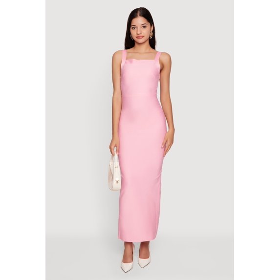 Women's Sleeveless Open Back Maxi Dress with Zip Back