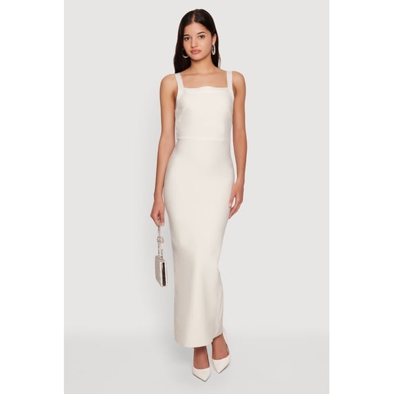 Women's Sleeveless Open Back Maxi Dress with Zip Back