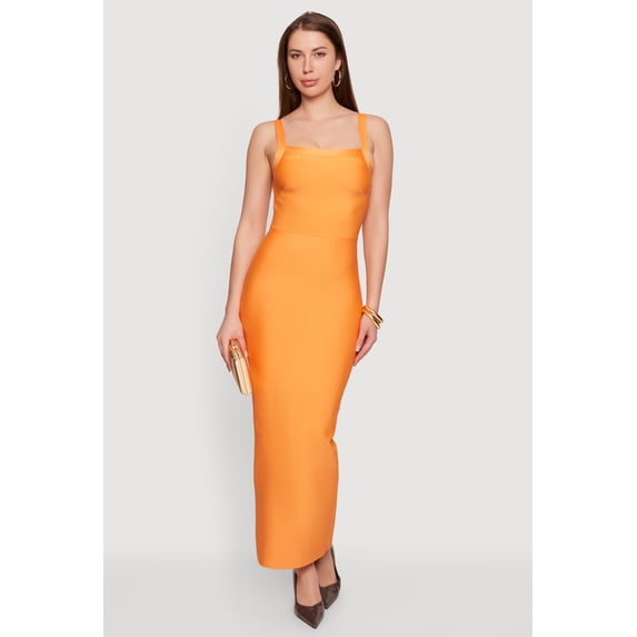 Women's Sleeveless Open Back Maxi Dress with Zip Back