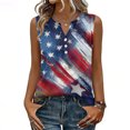 thumbnail image 1 of Women's Sleeveless Patriotic Tank Top 250th Anniversary USA Flag Print Breathable Polyester Spandex Casual Independence Day Celebration Shirt, 1 of 5