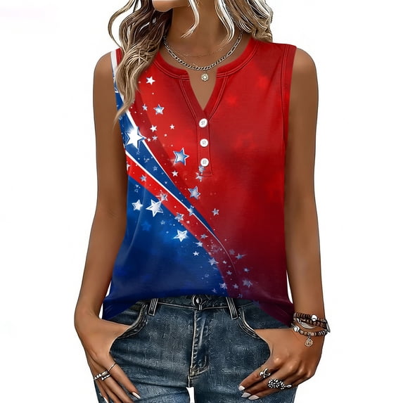 Women's Sleeveless Patriotic Tank Top 250th Anniversary USA Flag Print Breathable Polyester Spandex Casual Independence Day Celebration Shirt