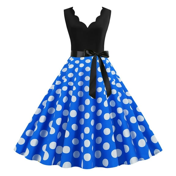 Women's Sleeveless Polka Dot Print Flare Maxi Dress, Lightweight Polyester Spandex, Flattering A Line, Ideal for Parties, Events, Multiple Sizes, Color Variance Note