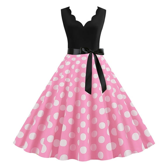 Women's Sleeveless Polka Dot Print Flare Maxi Dress, Lightweight Polyester Spandex, Flattering A Line, Ideal for Parties, Events, Multiple Sizes, Color Variance Note