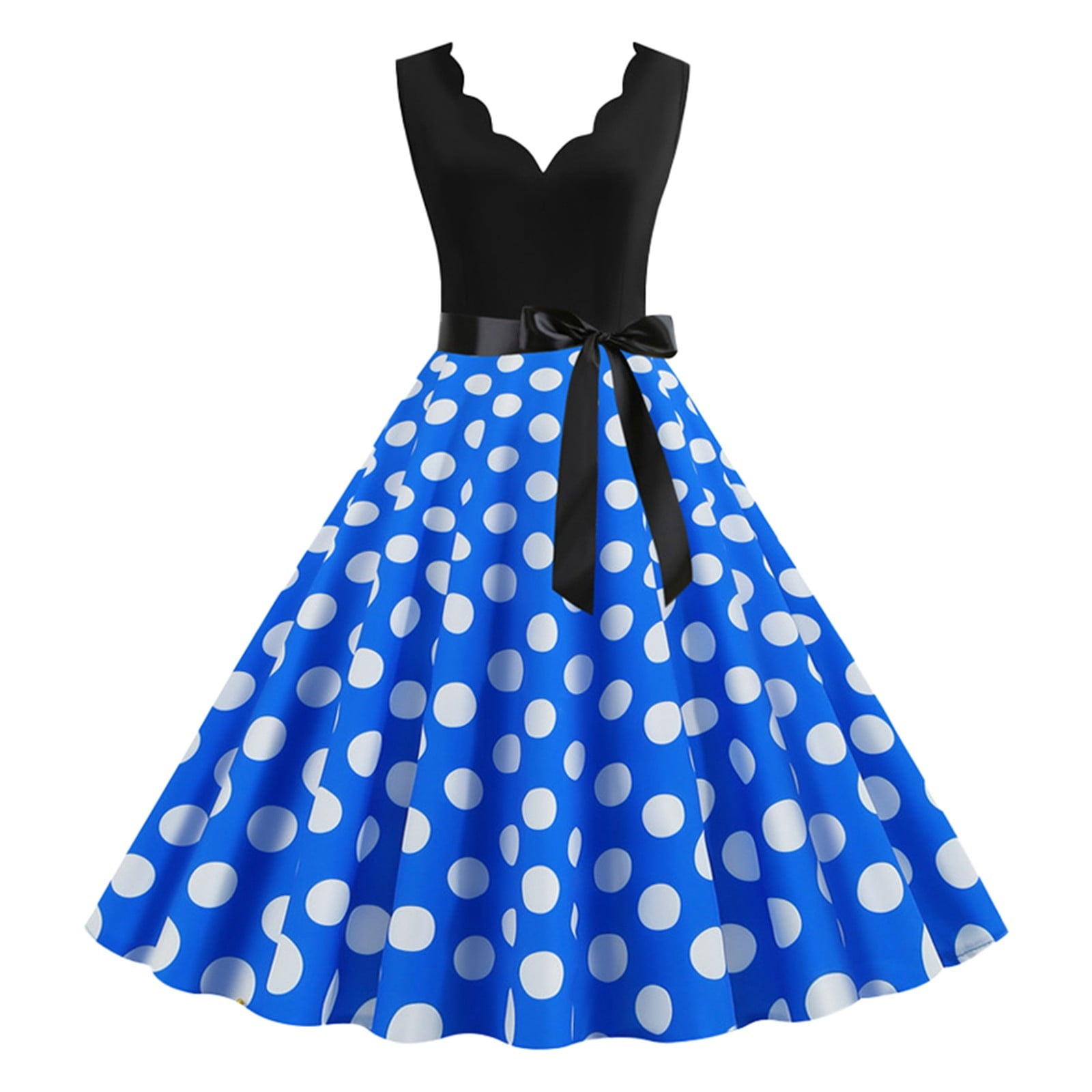 Polka Dot Print Flare Sleeve Maxi Dress main image 0