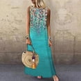 thumbnail image 1 of Women's Sleeveless Print Dress, O-Neck, Straight Loose Fashion, Elegant Commute, Long, Casual, Spring, Summer, New, 1 of 5