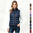 thumbnail image 1 of Women’s Sleeveless Puffer Vest, Pockets Zip Up Quilted Jacket, Women's Size S-2XL, 1 of 4