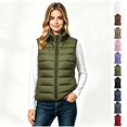 thumbnail image 1 of Women’s Sleeveless Puffer Vest, Pockets Zip Up Quilted Jacket, Women's Size S-2XL, 1 of 4