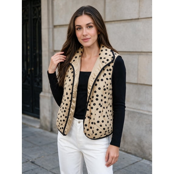 Women’s Sleeveless Quilted Vest Casual Lightweight Outerwear Gilet with Pockets