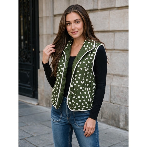 Women’s Sleeveless Quilted Vest Casual Lightweight Outerwear Gilet with Pockets