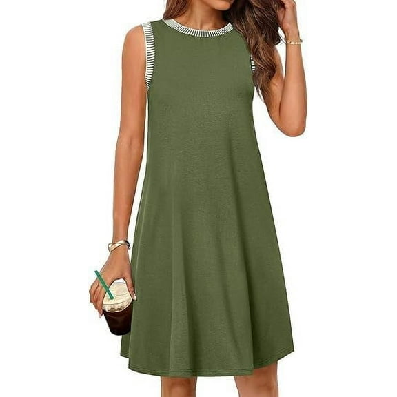 Women's Sleeveless Round Neck Dress Comfortable and Stylish for Daily Wear