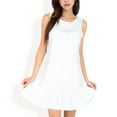thumbnail image 1 of Women's Sleeveless Ruffle Hem Textured Shift Dress- White,Large, 1 of 7
