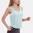 thumbnail image 1 of Women's Sleeveless Scoop Neck Cropped Tank Top for Workout and Casual Layering - Small, Light Blue, 1 of 5