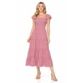 thumbnail image 1 of FashionStream Sleeveless Smocked Bodice Tiered Sundress, Women's, 1 of 5