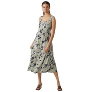 Womens Sleeveless Smocked-Strap Midi Dress Reseda - Aop Melin S