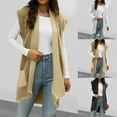 thumbnail image 1 of Women's Sleeveless Solid Color Reversible Vest Jacket Warm Casual No Pockets Style, 1 of 9