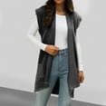 thumbnail image 1 of Women's Sleeveless Solid Color Reversible Vest Jacket Warm Casual No Pockets Style, 1 of 6