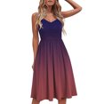 thumbnail image 1 of Women's Sleeveless Spaghetti Straps Summer Midi Cami Dress Casual Beach Dresses Floral Party Backless Sundress, 1 of 7