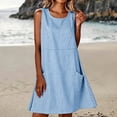 thumbnail image 1 of Women's Sleeveless Striped Summer Dress, Round Neck Casual Pullover Sundress, 1 of 8