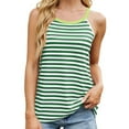 thumbnail image 1 of Women's Sleeveless Striped Tank Top Summer Fashion Color Block Shoulder Casual Comfortable Breathable Stretch Fit Tee, 1 of 8