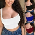 thumbnail image 1 of Women's Sleeveless Summer Bustier Crop Top Vest Casual Tank Tops Blouse T-Shirt, 1 of 3