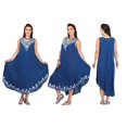 thumbnail image 1 of Women's Sleeveless Summer Dress Denim Pattern Embroidered Midi Dress Sundress, 1 of 2