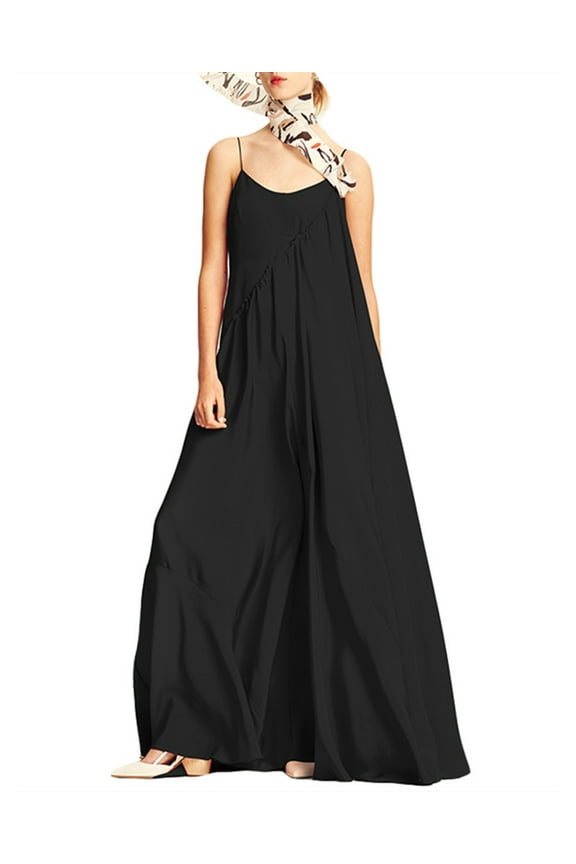 Women's Sleeveless Summer Long Straps Maxi Sling Dress
