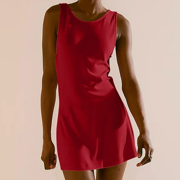 DailyTrove Women's Sleeveless Tank Mini Dress, Solid Color, Everyday Essentials & Layering Use, Soft Modal Blend