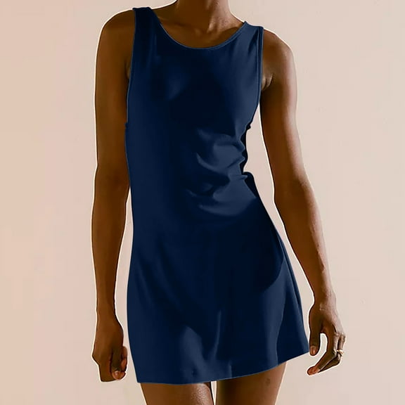 DailyTrove Women's Sleeveless Tank Mini Dress, Solid Color, Everyday Essentials & Layering Use, Soft Modal Blend