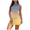 thumbnail image 1 of Women's Sleeveless Tank Ruched Casual Knee Length Bodycon Sundress Basic Fitted Dress, 1 of 5