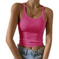 thumbnail image 1 of Women's Sleeveless Tank Top Form Fitting Scoop Neck Ribbed Knit Basic Cami Shirts, 1 of 7