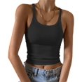 thumbnail image 1 of Women's Sleeveless Tank Top Form Fitting Scoop Neck Ribbed Knit Basic Cami Shirts, 1 of 7