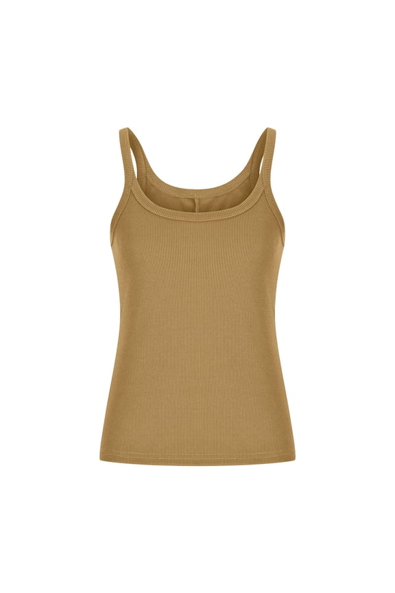 Women's Sleeveless Tank Top U Neck Tight Camisole Shirt Fitting Ribbed Plus-size Everyday Outfits 2026