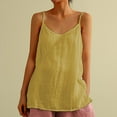 thumbnail image 1 of Women's Sleeveless Tank Top Womens Summer Tops Loose Linen Cotton Tunic Tops Casual V Neck Spaghetti Strap Shirts Comfy Breathable, 1 of 9