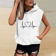 thumbnail image 1 of Women's Sleeveless Tank Tops Drawstring Summer Hooded Tops For Exercise White XL, 1 of 4