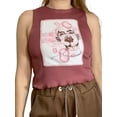 thumbnail image 1 of Women's Sleeveless Tank Tops, Portrait Pattern Letter Printed Patchwork Round Neck Vest, 1 of 9