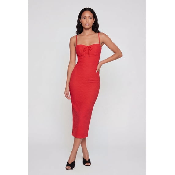 Women's Sleeveless Tie Front Sweetheart Bustier Dress