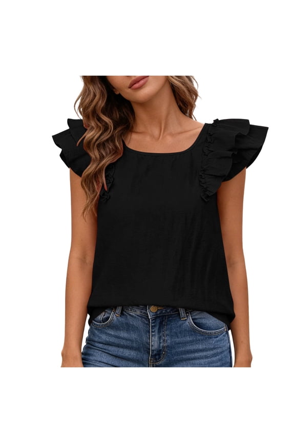 Women's Sleeveless Top Round Neck Bow Back Detail Blouse Solid Color Casual Spring Summer Daily Wear Simple Chic Comfortable Tank Top