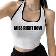 thumbnail image 1 of Women's Sleeveless Tops - Stylish Summer Tank Top with Halter Neck and Cropped Length, 1 of 3