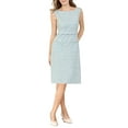 thumbnail image 1 of INSPIRE CHIC Women's Sleeveless Tweed Dress Boat Neck Work Office Sheath Dresses S Light Blue, 1 of 5