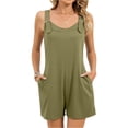 thumbnail image 1 of Women's Sleeveless V Neck Adjustable Strap Romper with Pockets Casual Summer, 1 of 8