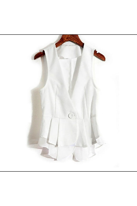 Women's Sleeveless V Neck Chiffon Vest Solid Color Casual Sleeveless Cardigan Short Vest Suit Vest Summer Coat Womens Vest Zipper Pockets Mauve Jacket with Hood Thermal Vests Women Ski Ware for Woman