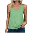 thumbnail image 1 of Women's Sleeveless V Neck Tank Tops Summer Tops Trendy 2024 Causal Cute Loose Fit Workout Athletic Yoga Shirts, 1 of 6