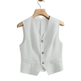 Women Dressy Vest Slim Fit Button Halter V-Neck Tuxedo Suit Women Dressy Vest Slim Fit Button Halter V-Neck Tuxedo Suit