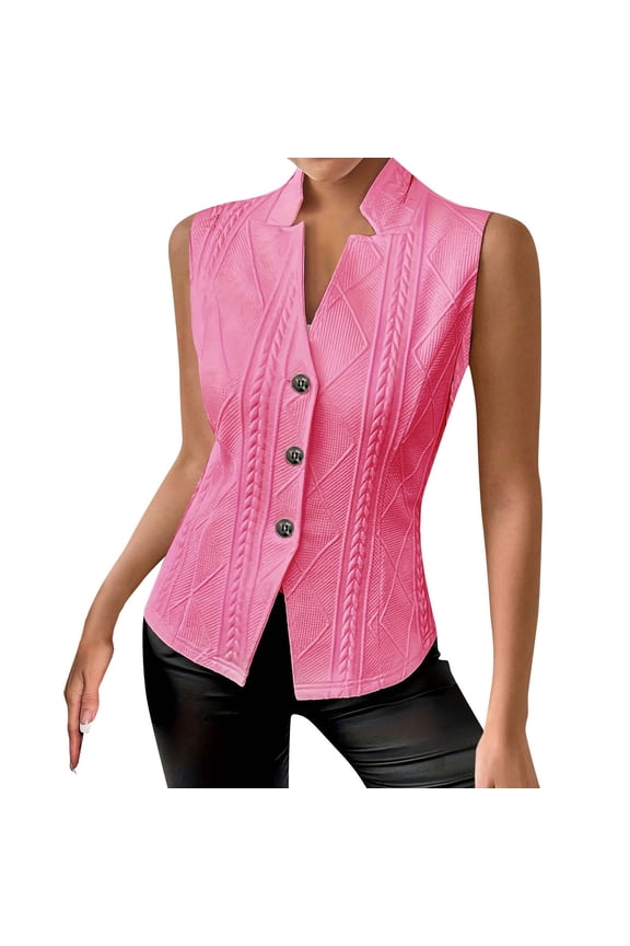 Women's Sleeveless Vest Blazer 2025 Summer Sexy Slim Fit Fully Lined Top with Peplum Hem for Power Dressing and Date Nights