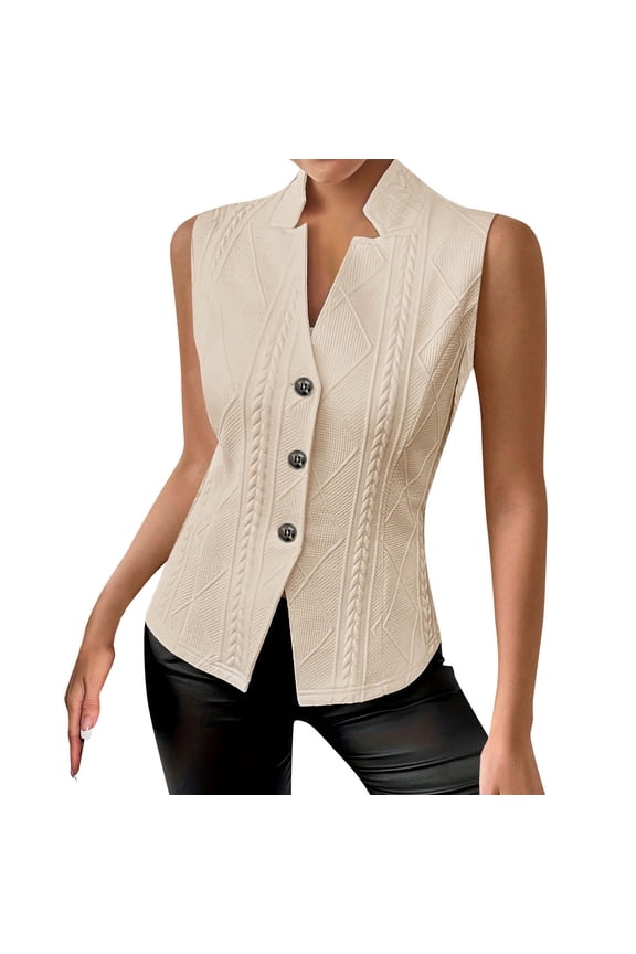 Women's Sleeveless Vest Blazer 2025 Summer Sexy Slim Fit Fully Lined Top with Peplum Hem for Power Dressing and Date Nights