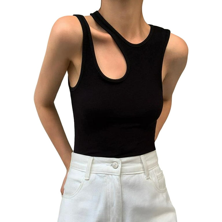 Sexy Solid Color Hollow Out O Neck Tops Sexy Solid Color Hollow Out O Neck Tops