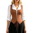 thumbnail image 1 of Women's Sleeveless Western Cowgirl Rodeo Outfit Lace Up Vests Tops Renaissance Business Casual Country Concert Costume Outfits, 1 of 9