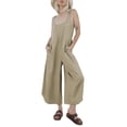 thumbnail image 1 of Women's Sleeveless Wide Leg Jumpsuit with Pockets Casual Loose Fit Summer Lounge Outfit, 1 of 3