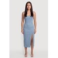 thumbnail image 1 of Women's Sleeveless Zip Back Denim Dress with Side Slit, 1 of 3
