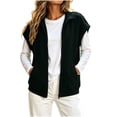 thumbnail image 1 of Women's Sleeveless Zip Up Sweatshirt Vest Stand Collar Athletic Sweatshirt Jacket with Pockets for Spring Fall Winter Daily Athleisure Loungewear, 1 of 7